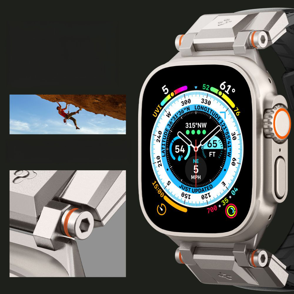Pasek Spigen DuraPro Armor PU do Apple Watch 49/45/44/42 mm, czarny